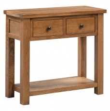 Dorset Rustic Oak Console Table with 2 Drawers